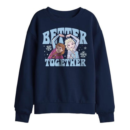Front - Frozen Childrens/Kids Elsa & Anna Sweatshirt