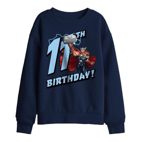 Front - Thor Childrens/Kids 11th Birthday Sweatshirt