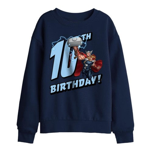 Front - Thor Childrens/Kids 10th Birthday Sweatshirt