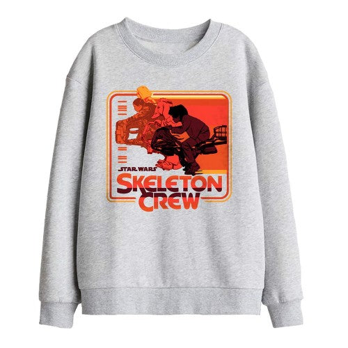 Front - Star Wars: Skeleton Crew Childrens/Kids Retro Badge Sweatshirt
