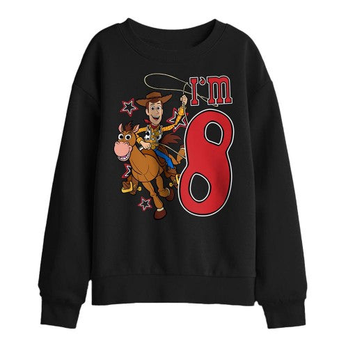 Front - Toy Story Childrens/Kids I´m 8 Woody Birthday Sweatshirt