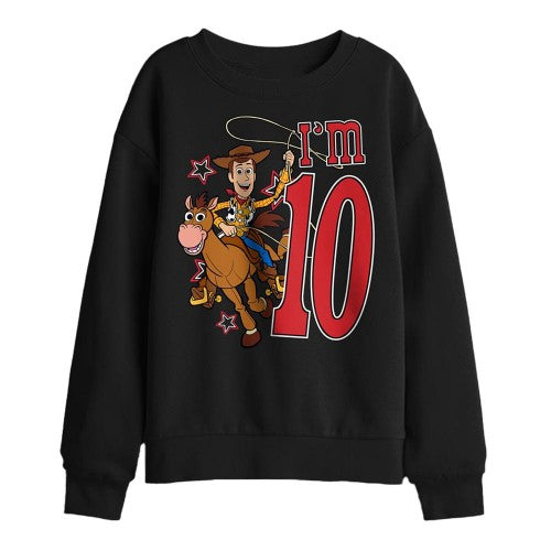 Front - Toy Story Childrens/Kids I´m 10 Woody Birthday Sweatshirt