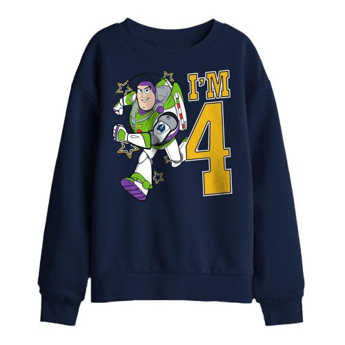 Front - Toy Story Childrens/Kids I´m 4 Buzz Lightyear Birthday Sweatshirt