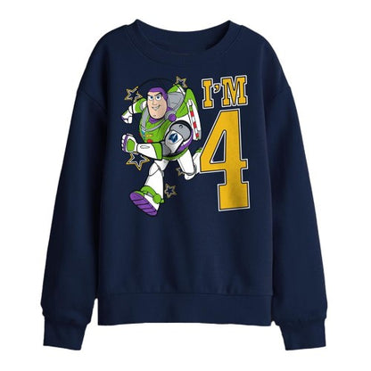 Front - Toy Story Childrens/Kids I´m 4 Buzz Lightyear Birthday Sweatshirt