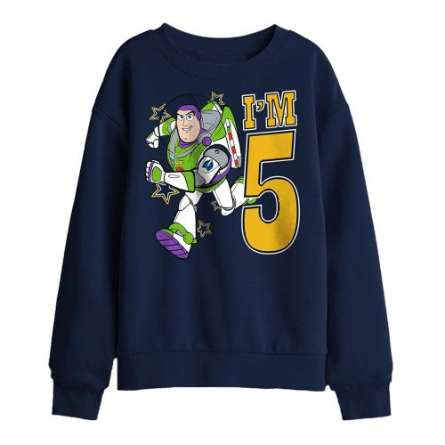 Front - Toy Story Childrens/Kids I´m 5 Buzz Lightyear Birthday Sweatshirt