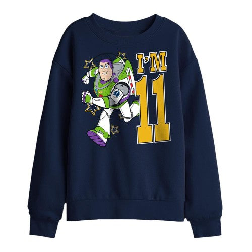 Front - Toy Story Childrens/Kids I´m 11 Buzz Lightyear Birthday Sweatshirt