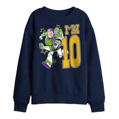 Front - Toy Story Childrens/Kids I´m 10 Buzz Lightyear Birthday Sweatshirt