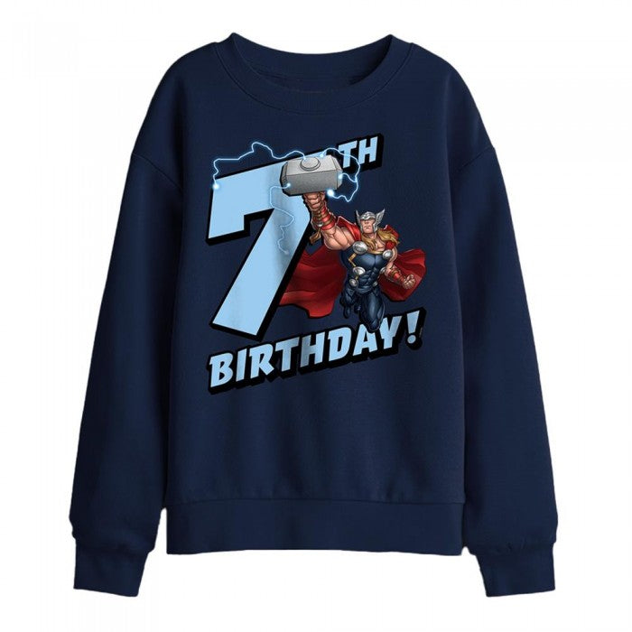 Front - Thor Childrens/Kids 7th Birthday Sweatshirt