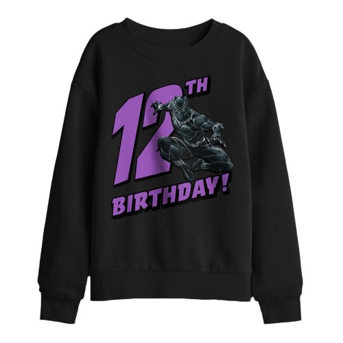 Front - Black Panther Childrens/Kids 12th Birthday Sweatshirt