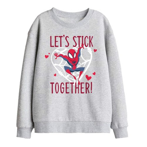 Front - Spider-Man Childrens/Kids Let´s Stick Together Valentine`s Day Sweatshirt