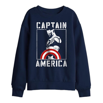 Front - Captain America Childrens/Kids Stencil Sweatshirt