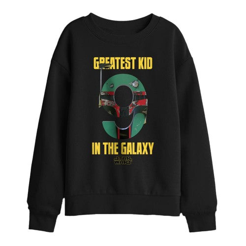 Front - Star Wars Childrens/Kids Greatest Kid Boba Fett 9th Birthday Sweatshirt