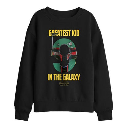 Front - Star Wars Childrens/Kids Greatest Kid Boba Fett 9th Birthday Sweatshirt