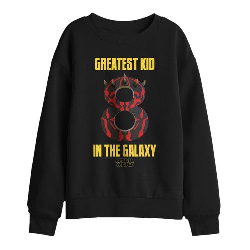 Front - Star Wars Childrens/Kids Greatest Kid Darth Maul 8th Birthday Sweatshirt