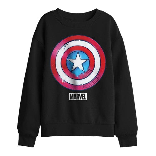 Front - Captain America Childrens/Kids Drip Shield Sweatshirt