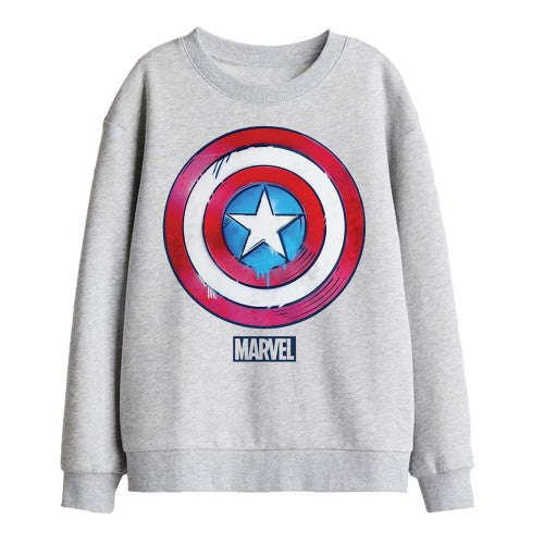 Front - Captain America Childrens/Kids Drip Shield Sweatshirt