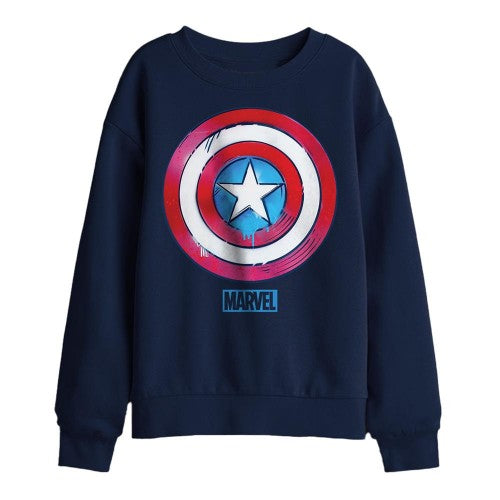 Front - Captain America Childrens/Kids Drip Shield Sweatshirt