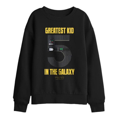 Front - Star Wars Childrens/Kids Greatest Kid Darth Vader 5th Birthday Sweatshirt