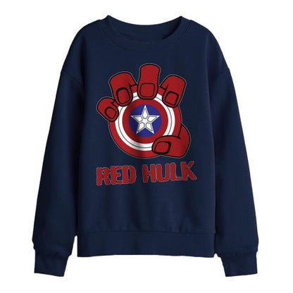 Front - Captain America: Brave New World Childrens/Kids Red Hulk Shield Sweatshirt