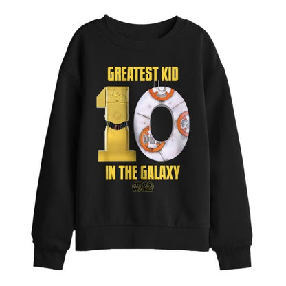Front - Star Wars Childrens/Kids Greatest Kid C3PO BB-8 10th Birthday Sweatshirt