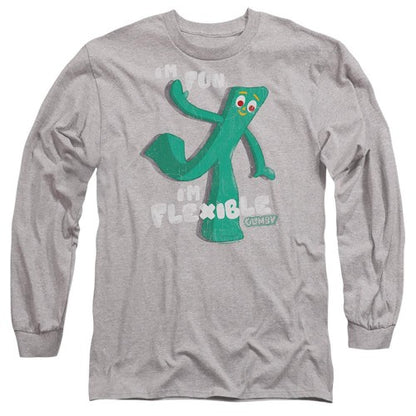 Front - Gumby Unisex Adult I´m Flexible Long-Sleeved T-Shirt