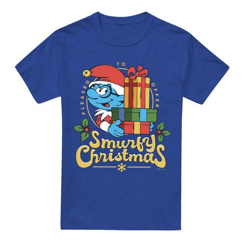 Front - The Smurfs Unisex Adult Smurfy Christmas Christmas T-Shirt