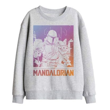 Front - Star Wars: The Mandalorian Childrens/Kids The Child Gradient Sweatshirt