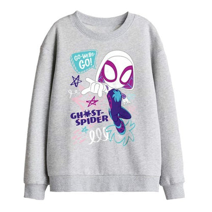 Front - Spidey And His Amazing Friends Childrens/Kids Go Webs Go Ghost-Spider Sweatshirt