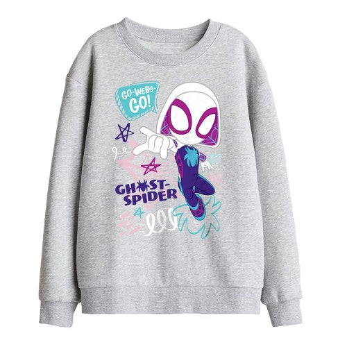 Front - Spidey And His Amazing Friends Childrens/Kids Go Webs Go Ghost-Spider Sweatshirt