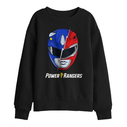 Front - Power Rangers Childrens/Kids Spliced Head Sweatshirt
