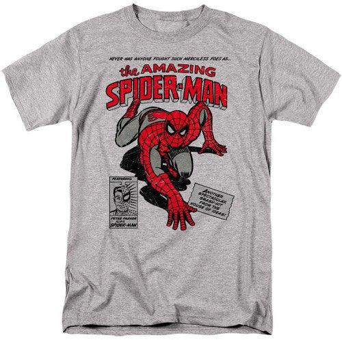 Front - Spider-Man Mens Merciless Foes Heather T-Shirt