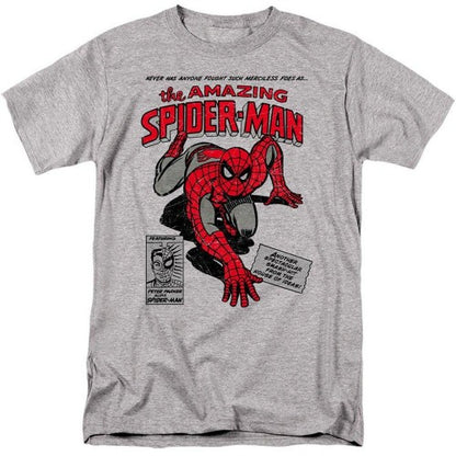 Front - Spider-Man Mens Merciless Foes Heather T-Shirt