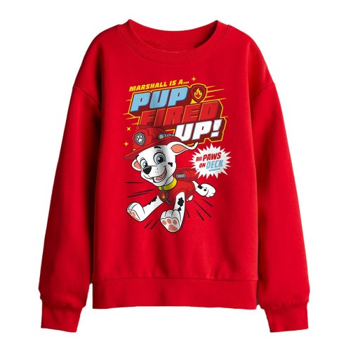 Front - Paw Patrol Childrens/Kids Pup Fired Up Marshall Sweatshirt