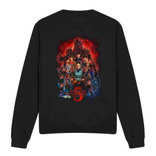 Front - Stranger Things 5 Unisex Adult Poster Sweatshirt