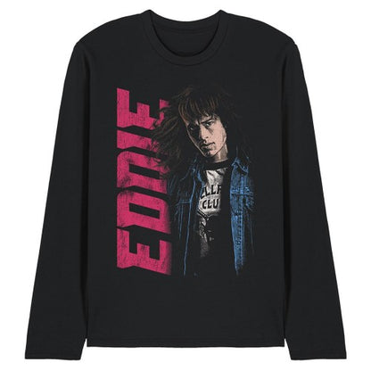 Front - Stranger Things Unisex Adult Neo Homage Eddie Long-Sleeved T-Shirt