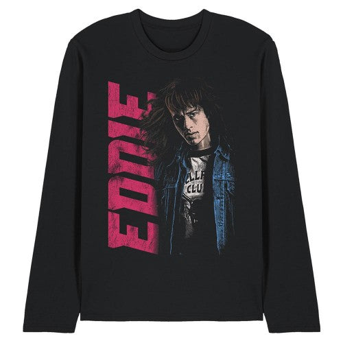 Front - Stranger Things Unisex Adult Neo Homage Eddie Long-Sleeved T-Shirt