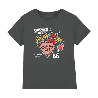 Front - Stranger Things Childrens/Kids Hellfire Hearts T-Shirt