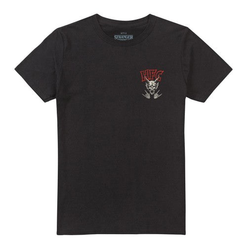 Front - Stranger Things Unisex Adult Hellfire Logos Back Print T-Shirt