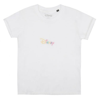 Front - Disney Girls Rainbow Logo T-Shirt