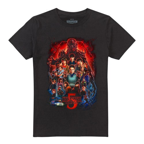 Front - Stranger Things 5 Unisex Adult Poster T-Shirt
