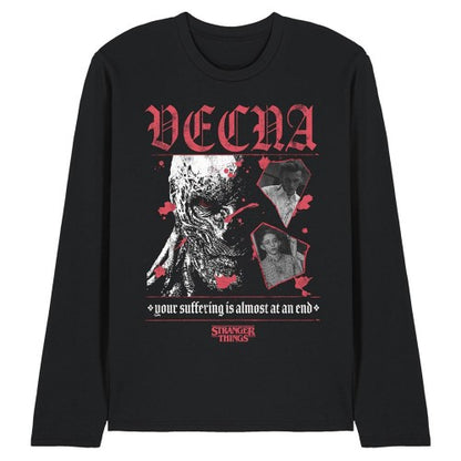 Front - Stranger Things Unisex Adult Suffering Vecna Long-Sleeved T-Shirt