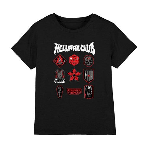 Front - Stranger Things Childrens/Kids Hellfire Badge T-Shirt