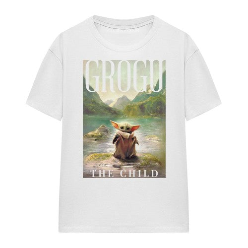 Front - Star Wars: The Book Of Boba Fett Womens/Ladies The Child Grogu Poster T-Shirt