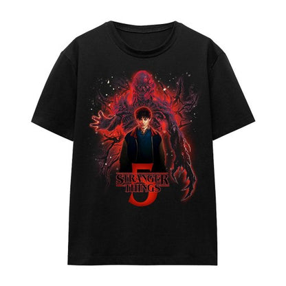Front - Stranger Things 5 Womens/Ladies Sorcerer Will Versus Vecna Poster T-Shirt