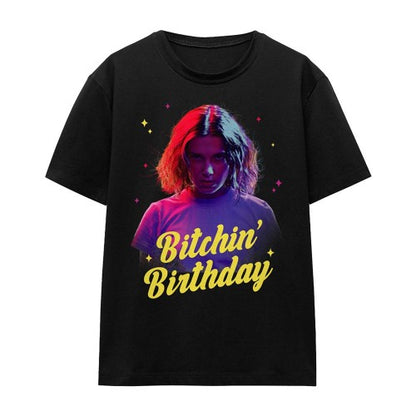 Front - Stranger Things Womens/Ladies Bitchin´ Birthday Eleven T-Shirt