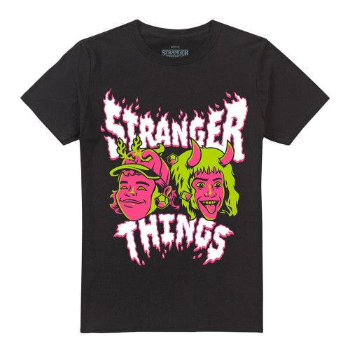 Front - Stranger Things Unisex Adult Eddie & Dustin T-Shirt