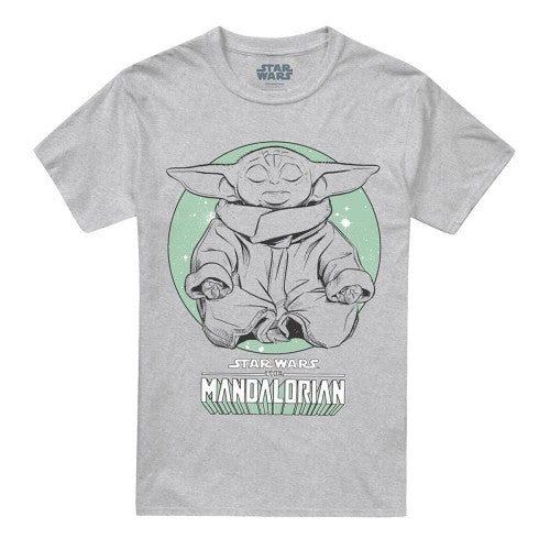 Front - Stranger Things Unisex Adult Grogu Yoga Pose T-Shirt