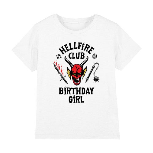 Front - Stranger Things Childrens/Kids Hellfire Birthday Girl T-Shirt