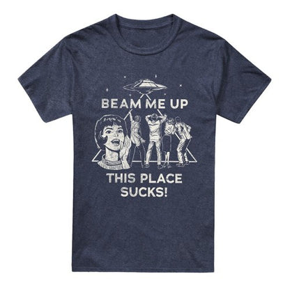 Front - Stranger Things Unisex Adult Beam Me Up Heather T-Shirt