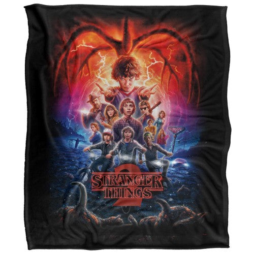 Front - Stranger Things 2 Silky Poster Supersoft Throw